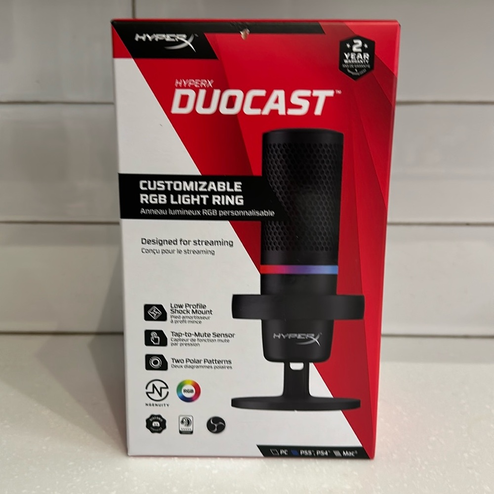HyperX Duocast Streaming USB Microphone New in box
